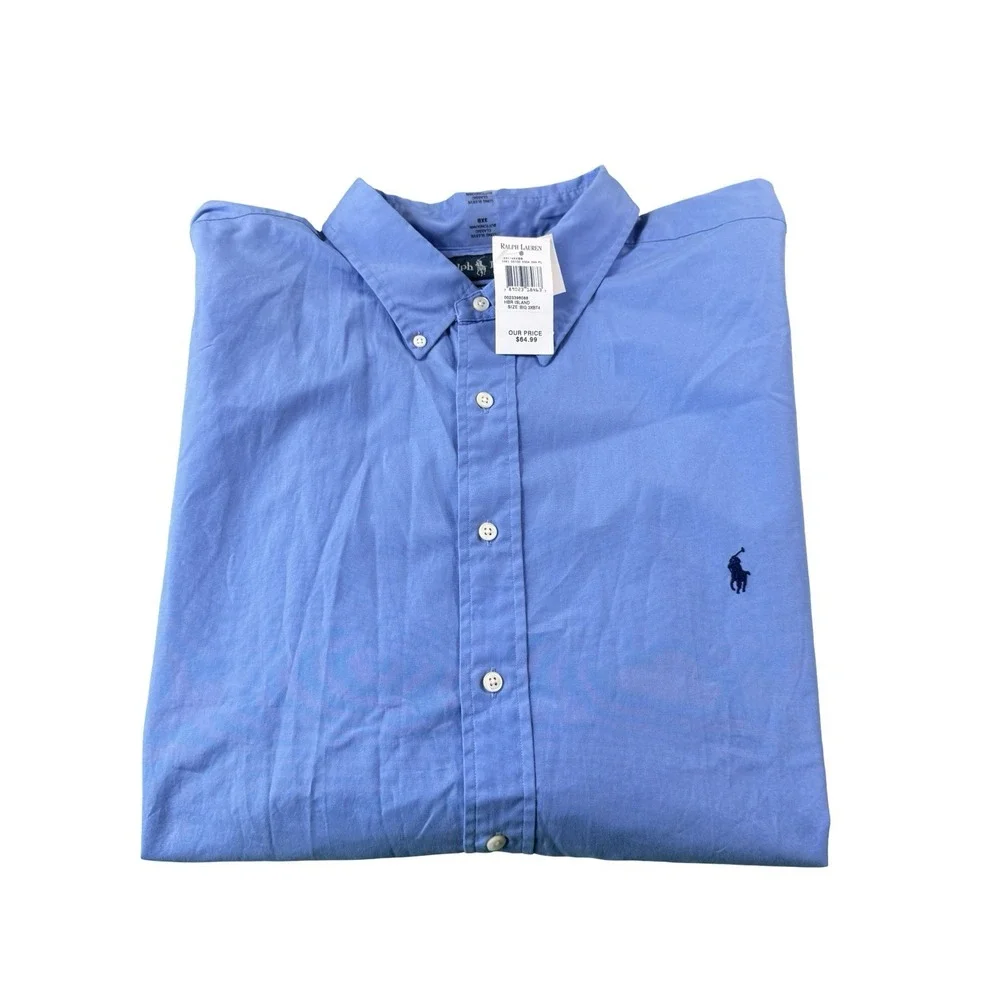 Polo Ralph Lauren Mens Blue Navy Pony Cotton LS Classic Button Down 3XB NWT